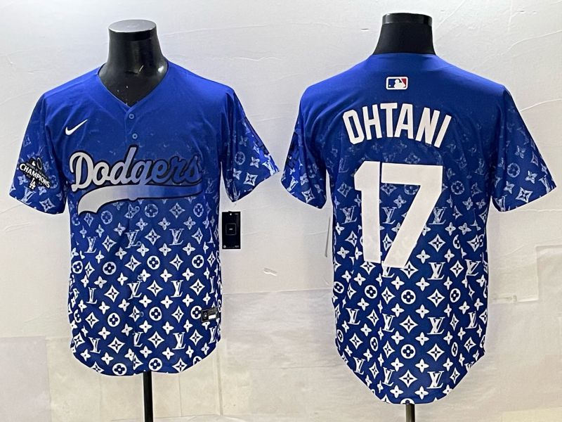 Men Los Angeles Dodgers 17 Ohtani Blue Nike 2025 MLB jersey 017
